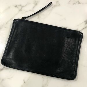 Vintage Coach black leather clutch